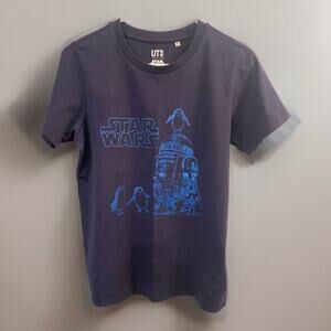 Uniqlo Lucas Films Star Wars t shirt youth Medium Navy The Last Jedi